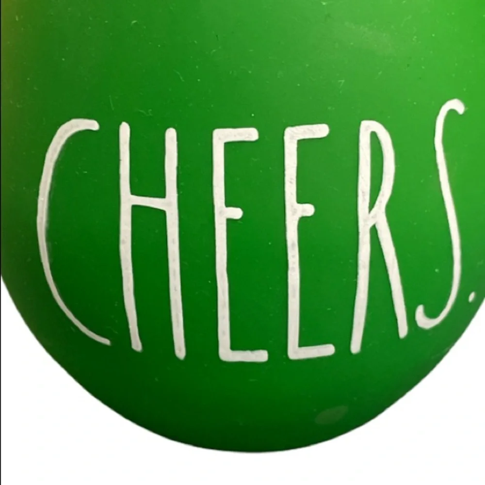 NEW Rae Dunn CHEERS Stemless 🍷 Glass in Green Silicone Sleeve